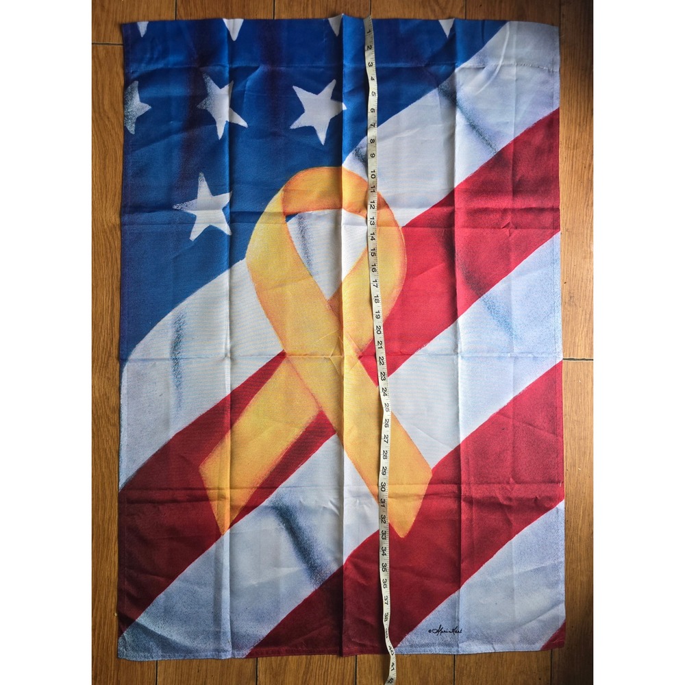 Apri Kart Yellow Ribbon American Flag Decorative Banner Garden Flag 28x40